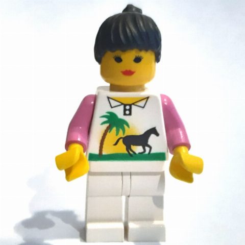 Minifigurka Woman - White Torso with Horse, White Legs