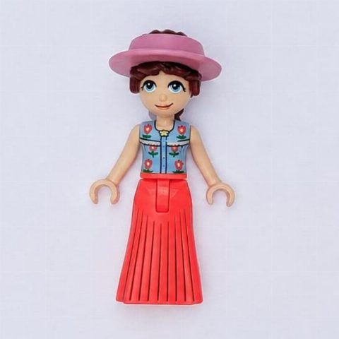 Minifigurka Paisley, Bright Light Blue Top, Coral Dress, Visor