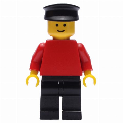Minifigurka Man - Red Torso, Black Legs, Black Hat