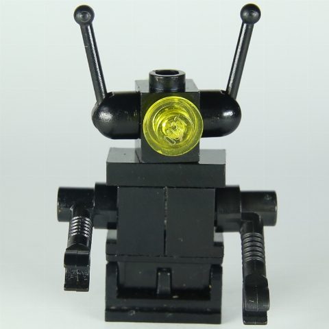 Minifigurka Classic Space Droid - Black, Hinge Base Trans-Yellow Eyes, Bar