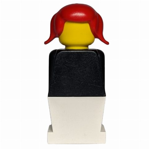 Minifigurka LEGOLAND Female, Black Torso, White Legs, Red Hair