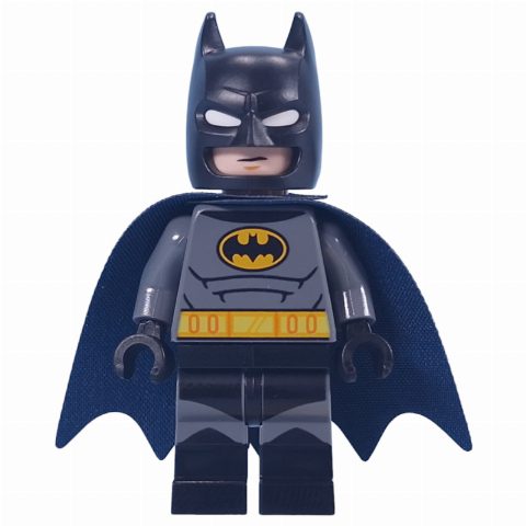 Minifigurka Batman, Dark Bluish Grey Suit, Black / Dark Blue Cape, Black Cowl