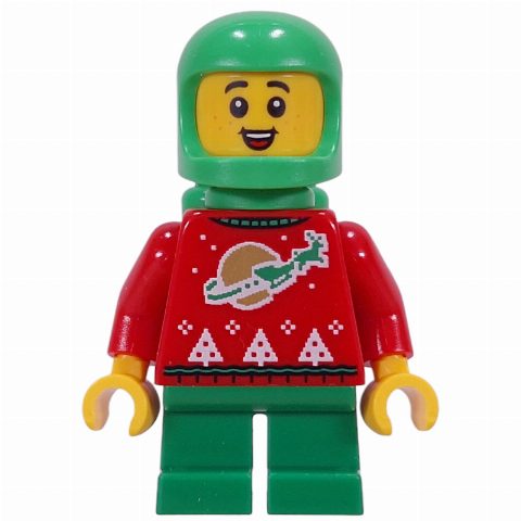 Minifigurka Elf - Red Torso, Green Legs, Space Helmet