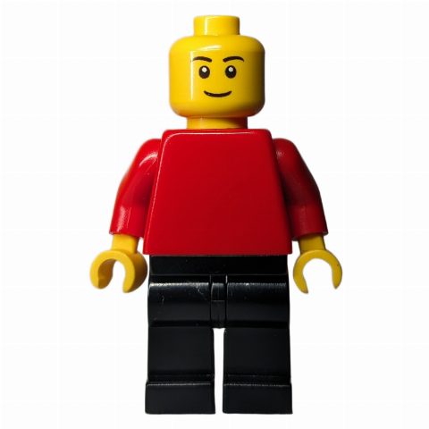 Minifigurka Red Torso, Black Legs