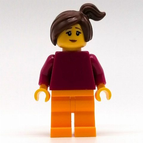 Minifigurka Maria - Magenta Torso, Orange Legs, Reddish Brown Hair