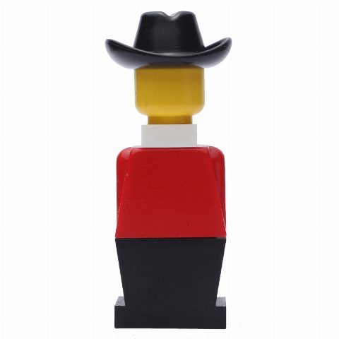 Minifigurka LEGOLAND Red Torso, Black Legs, Black Cowboy Hat, White Scarf