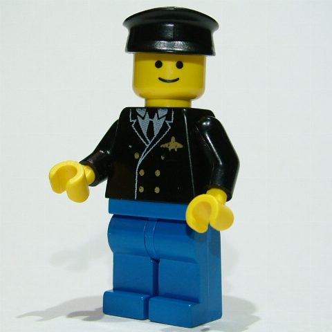 Minifigurka Pilot - Black Torso, Blue Legs, Black Cap