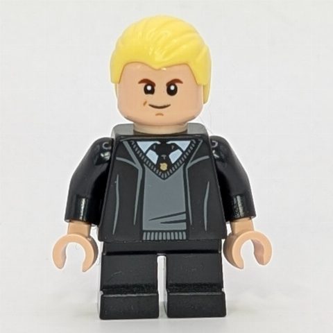 Minifigurka Draco Malfoy, Open Long Robes over Sweater, Short Black Legs