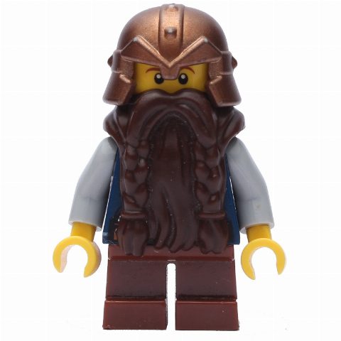Minifigurka Dwarf, Dark Brown Beard, Copper Helmet