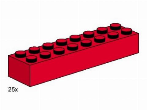 Zestaw LEGO® 2 x 8 Red Bricks (Bulk Bricks)