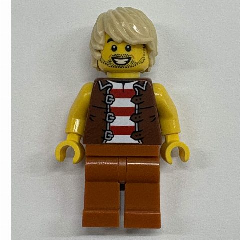 Minifigurka Pirate, Dark Orange Legs, Tan Hair