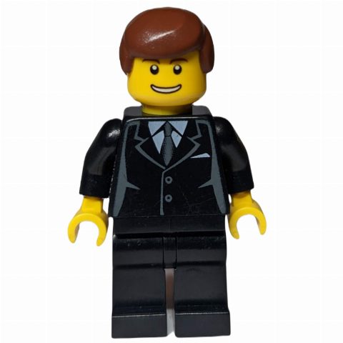 Minifigurka Man - Black Suit, Grin