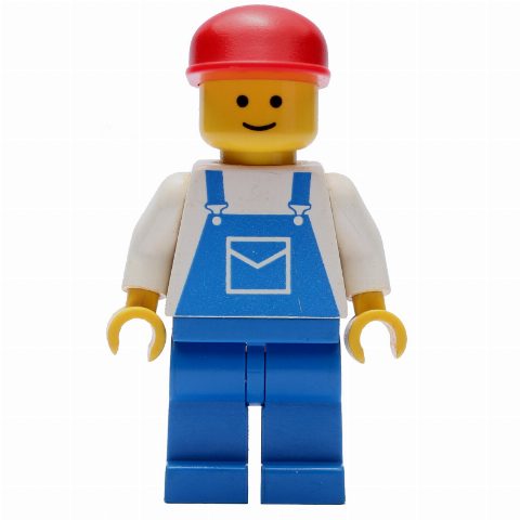 Minifigurka Man, Blue Overalls, Red Cap (3626b Head)