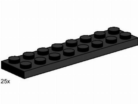 Zestaw LEGO® 2 x 8 Black Plates (Bulk Bricks)