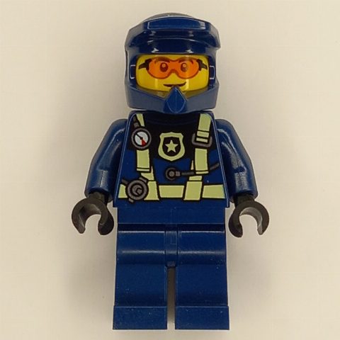 Minifigurka Police Officer - Dark Blue Torso, Legs and Helmet