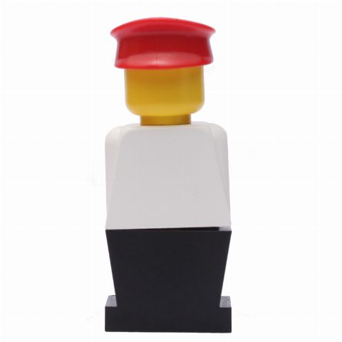 Minifigurka LEGOLAND White Torso, Black Legs, Red Hat
