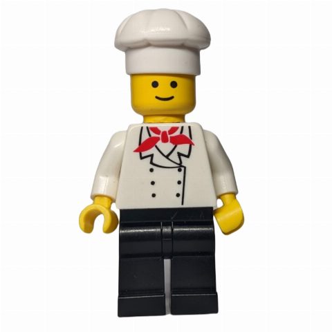 Minifigurka Chef, Red Neckerchief, Black Legs (3626b Head)
