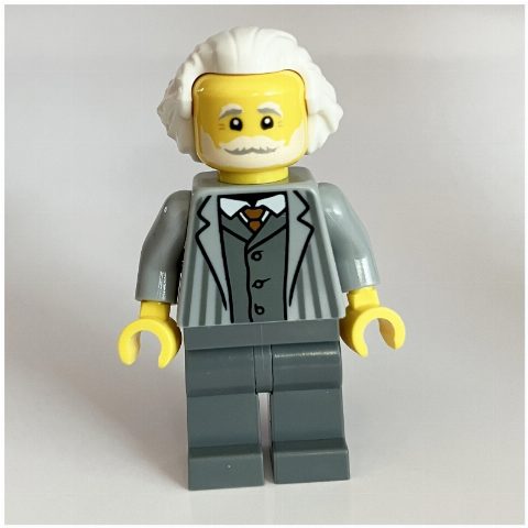 Minifigurka Passenger, Light Bluish Grey Torso, Dark Bluish Grey Legs, White Hair