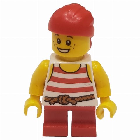 Minifigurka Pirate - Short Red Legs, Red Bandana