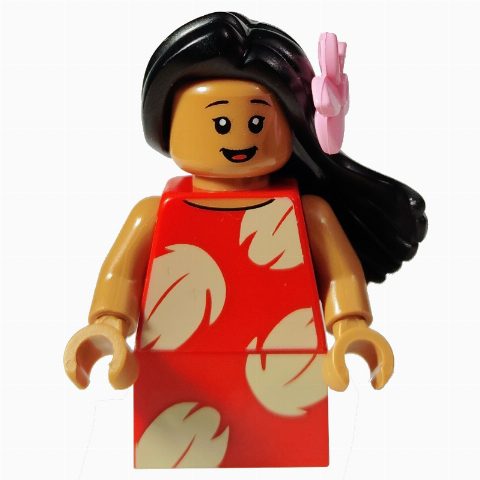 Minifigurka Lilo, Bright Pink Flower, Brick Skirt