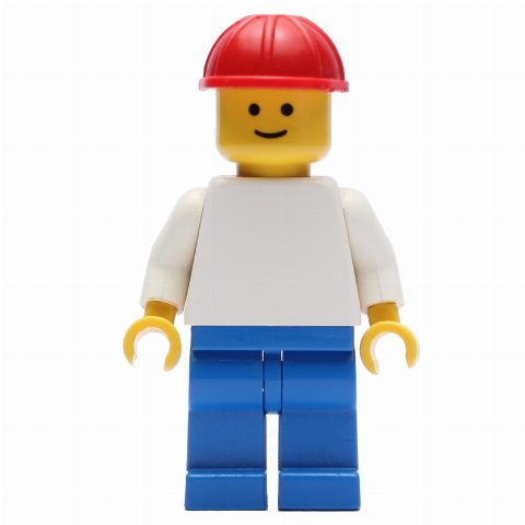 Minifigurka White Torso, Blue Legs, Red Hat