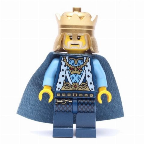 Minifigurka King, Dark Blue, Crown, Cape