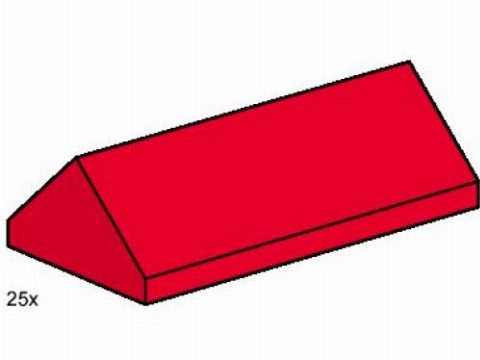 Zestaw LEGO® 2 x 4 Ridge Roof Tiles Steep Sloped Red (Bulk Bricks)