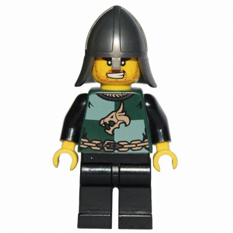 Minifigurka Dragon Knight, Dark Green, Pearl Titanium Helmet, Angry