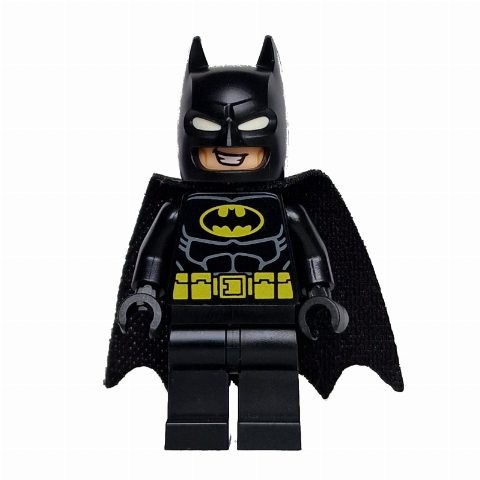 Minifigurka Batman, Black Suit, Black Cape and Cowl, Yellow Batman Logo, White Eyes (37157 Cape), Big Grin