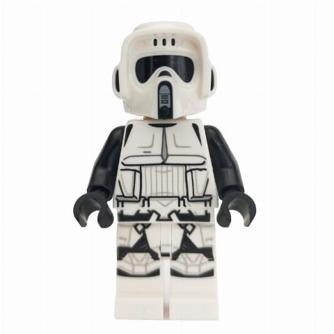 Minifigurka Scout Trooper, Dual Molded White and Black Helmet, Open Mouth