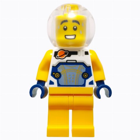 Minifigurka Astronaut, White Spacesuit, Bright Light Orange Legs, Sphere Helmet