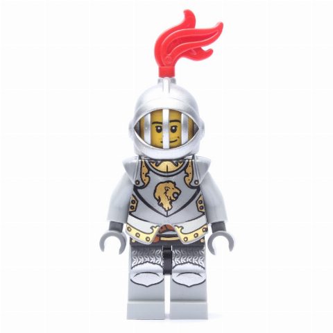 Minifigurka Lion Knight, Armour, Helmet with Grille and Red Plume