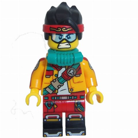 Minifigurka Monkie Kid, Bright Light Orange Jacket, Breathing Apparatus, Goggles
