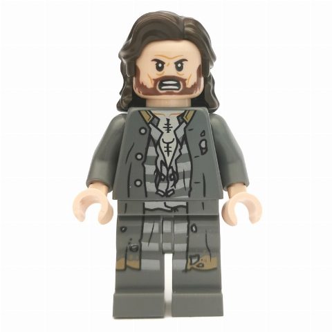 Minifigurka Sirius Black, Dark Bluish Gray Prison Outfit with Long Jacket