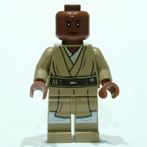 Minifigurka Mace Windu, Dark Tan Printed Legs, Closed Mouth