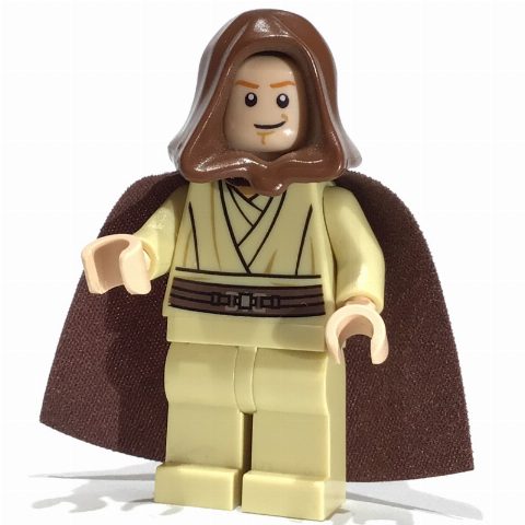 Minifigurka Obi-Wan Kenobi, Padawan, Reddish Brown Hood and Cape, White Pupils