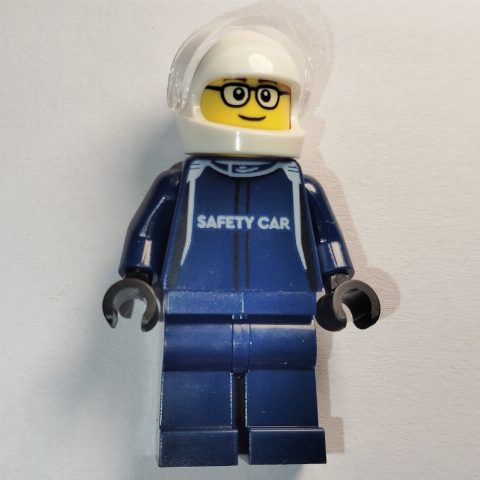 Minifigurka Race Driver - Dark Blue Suit, Aston Martin, White Helmet