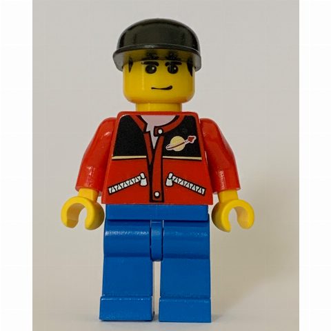 Minifigurka Man, Red Jacket with Classic Space Logo, Black Cap