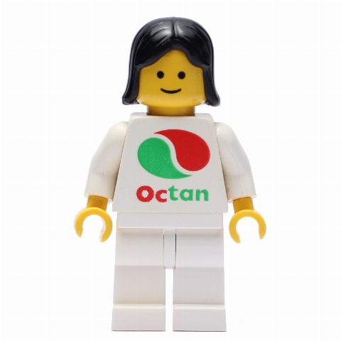 Minifigurka White Torso Octan, White Legs, Black Hair, Female