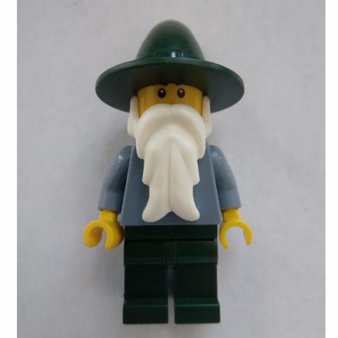 Minifigurka Wizard - Sand Blue Body, Dark Green Legs, Black Eyebrows