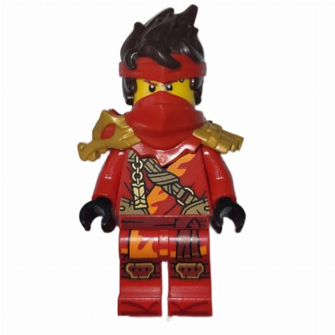 Minifigurka Kai, Red Shoulder Armor and Mask, Hair