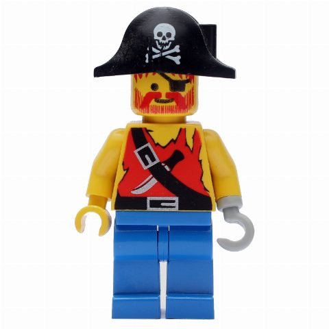 Minifigurka Pirate - Shirt with Knife, Blue Legs, Black Bicorne