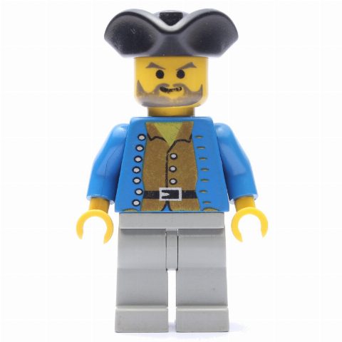 Minifigurka Pirate - Brown Shirt, Light Gray Legs, Black Tricorne