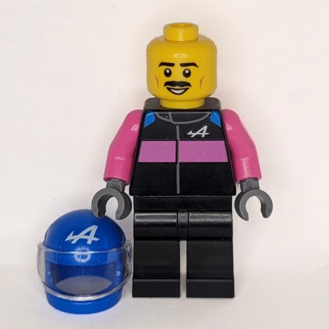 Minifigurka F1 Driver, Alpine, Black/Dark Pink Suit