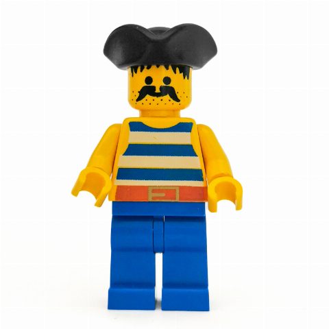 Minifigurka Pirate - Blue Stripes, Blue Legs, Black Tricorne
