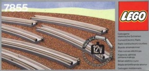 Zestaw LEGO® 8 Curved Electric Rails Gray 12v (Train)