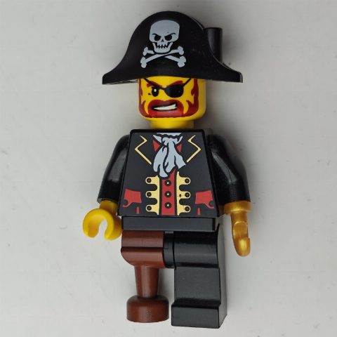 Minifigurka Pirate - Black Torso, Black Leg, Peg Leg - Nashville