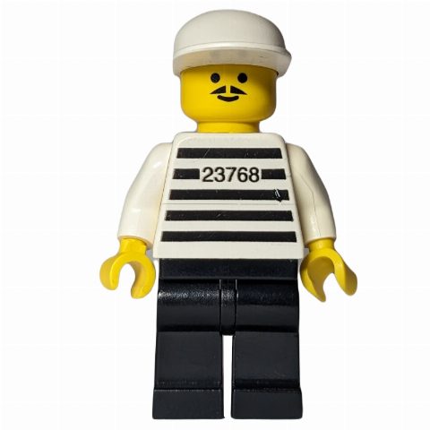 Minifigurka Jailbreak Joe, Prison Shirt with #23768, White Cap
