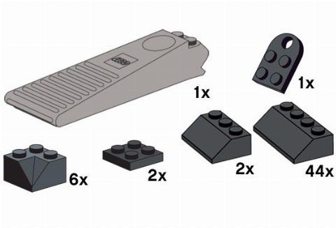 Zestaw LEGO Gray Brick Separator with Black Frame Pieces (Bulk Bricks)