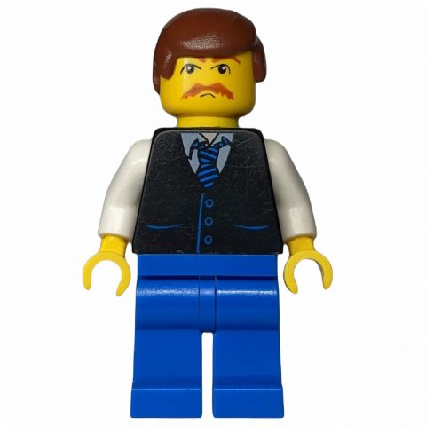 Minifigurka Man, Black Jacket, White Arms. Blue Legs